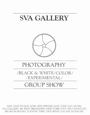 Announcements and invitations depicts: typed announcement with simple line drawing of a camera aperture