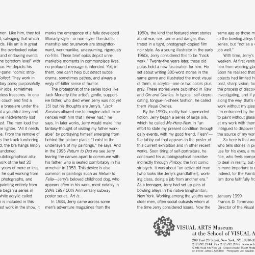 Bulletins and catalogs depicts: Interior of catalog with exhibition essay by Francis di Tommaso