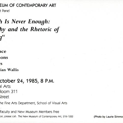 Announcements and invitations depicts: back of announcement with event information