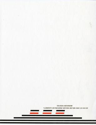Letterheads/Stationery depicts: Silhouette of the top half of an ocean liner (ie The Queen Mary) using long rectangles. Address acting as "steam". 