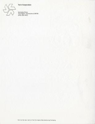 Letterheads/Stationery depicts: Shuriken-like shape separated into thirds oriented to the top left. Address next to it.