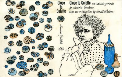Book Covers depicts: Portrait of a curly-haired man in a ruffled shirt; the back cover is illustrated with rocks decorated with dots, flowers, and other designs.