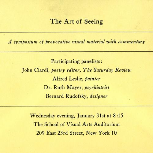 Announcements and invitations depicts: text only symposium invitation