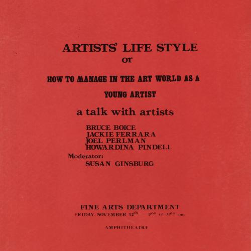 Posters depicts: text about event on a gradient of red to orange to yellow paint