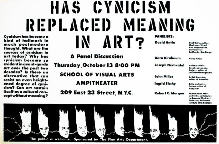 Posters, Prints depicts: string of disembodies heads on a chain plus black type on a white background