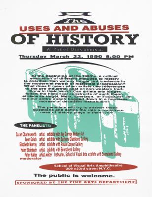 Posters depicts: title and description of event as well as list of participants in black and red text laid over green and white image of different size batteries