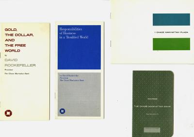 Booklet/Brochure depicts: Four different Chase covers with varying text and square/rectangle sizes.