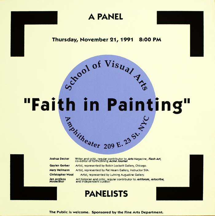 Posters depicts: blue circle with event name across it; the poster is framed at the corners by 4 black brackets