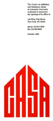 Announcements and invitations depicts: "Casa" in bold red font fitting into the shape of a house.