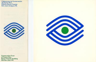 Announcements and invitations depicts: Symbol of an eye with lines protruding from their corners in a backwards "S"-like shape.