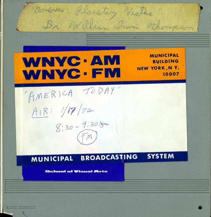 Audio Recordings depicts: Front of open reel box with event information