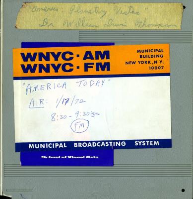 Audio Recordings depicts: Front of open reel box with event information