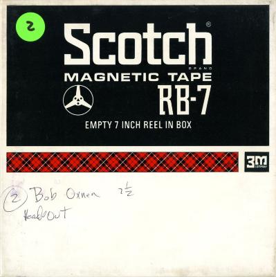 Audio Recordings depicts: Front of open reel box