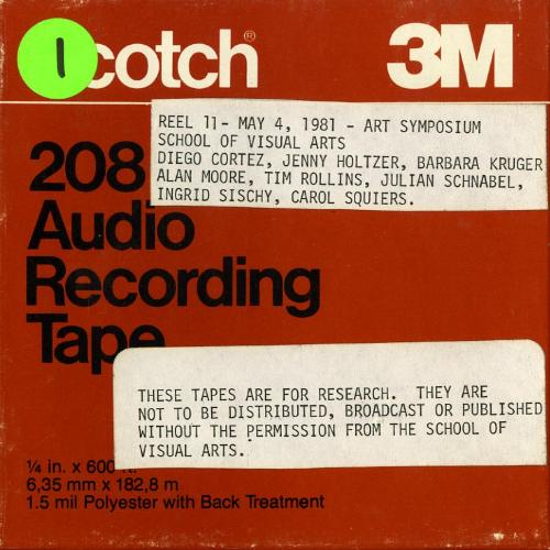 Audio Recordings depicts: Front of open-reel tape box, labeled "Reel 11" 