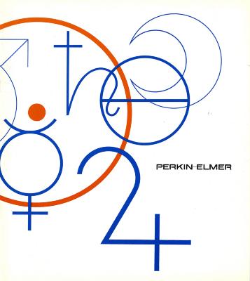 Booklet/Brochure depicts: Series of blue alchemical symbols clumped in and next to orange sun alchemical symbol.