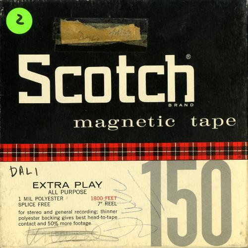 Audio Recordings depicts: Front of open-reel tape box