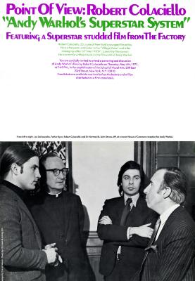 Posters depicts: Bob Colacello and 3 others at reception honoring Andy Warhol