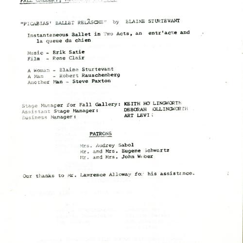 Booklet/Brochure depicts: typed description of event