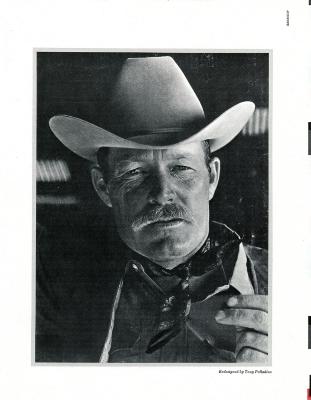 Serial Publications depicts: A portrait of a western man with a cowboy hat and mustache