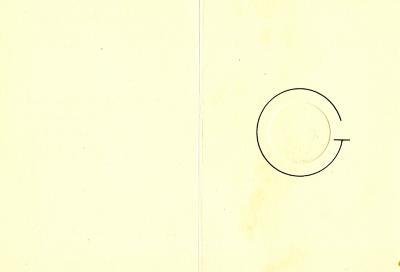 Letterheads/Stationery depicts: Thin letter "G" encircles the imprint of a circle