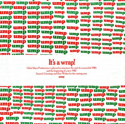 Letterheads/Stationery depicts: "UMP" repeated again and again alternating between green and red
