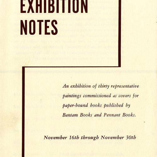 Booklet/Brochure depicts: Exhibition notes cover