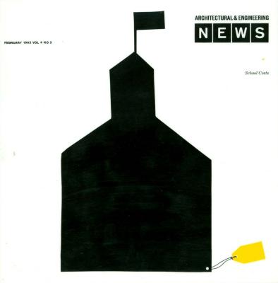 Serial Publications depicts: Silhouette of a minimalist school house with a flag on top, a yellow price tag is attached to the right corner