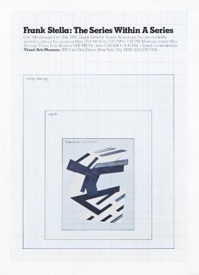 Posters depicts: Black and white abstract Stella drawing on grid