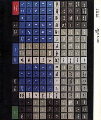 Annual Reports and Corporate Communications depicts: Sort of keyboard with letters, numbers, symbols, operating commands 