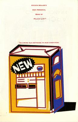 Print illustration of a computer with a "New" sticker on it 
