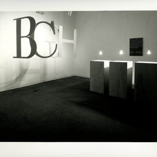 Photographic Materials depicts: artworks installed in gallery