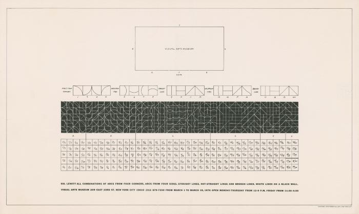 Posters depicts: Diagram of LeWitt wall drawing in black and white