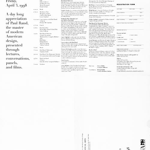 Posters depicts: Paul Rand Symposium poster