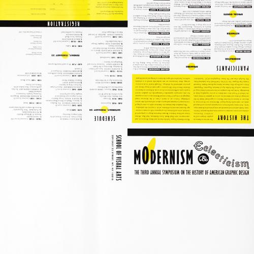 Posters depicts: "Modernism and Eclecticism" in interesting type followed by blocks of text 