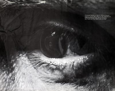 Posters depicts: black and white photo of a person's eye