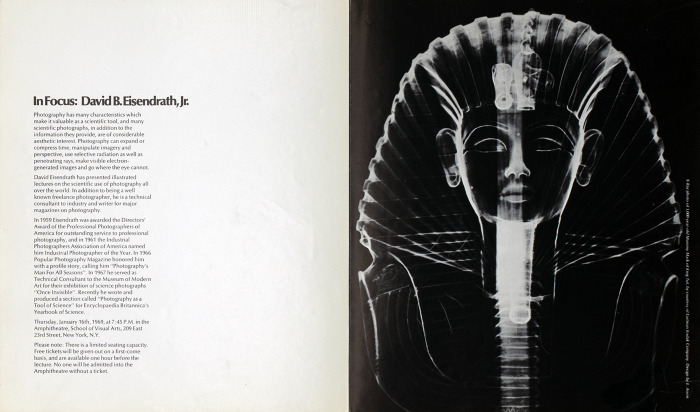 Posters depicts: black and white photo of Egyptian sculpture of man wearing headdress