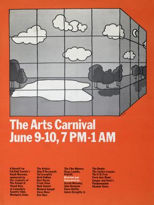 Posters depicts: drawing of park landscape on the corner of a 3-D cube