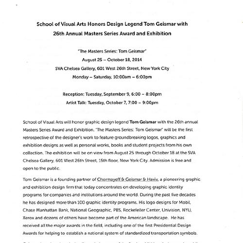 Press Releases depicts: first page of typewritten document describing exhibition