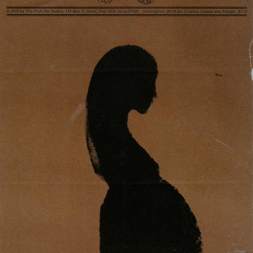 Serial Publications depicts: blank ink silhouette of a young woman who appears to be pregnant