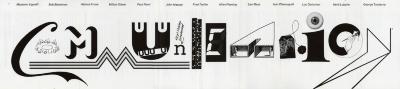 Booklet/Brochure depicts: "Communication" spelled out, each letter is made out of a different typographic design 