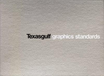 Graphic Standards Manuals, Logos and identities depicts: "Texasgulf graphics standards" typed on silver paper