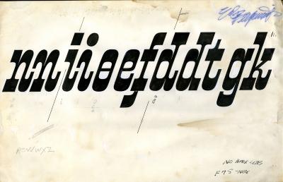 Original Art, Typefaces depicts: Random letters hand lettered in a curvy blocky typeface
