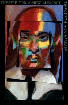 Posters depicts: Portrait of Shakespeare in craypas that has been cut into concentric squares, each rotated slightly