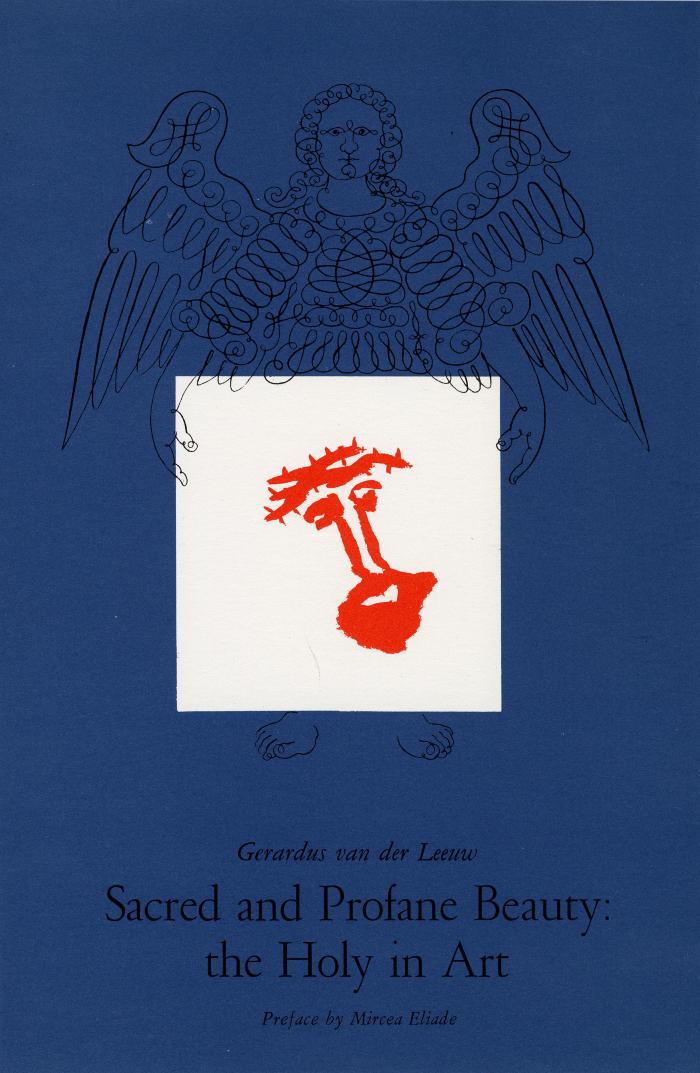 Book Covers depicts: Swirly sort of illustration of an angel holding a white poster with a red drawing of Jesus's face 