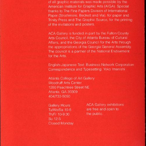 Booklet/Brochure depicts: Exhibition brochure
