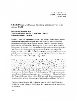 Press Releases depicts: Typed press release, page 1 of 2