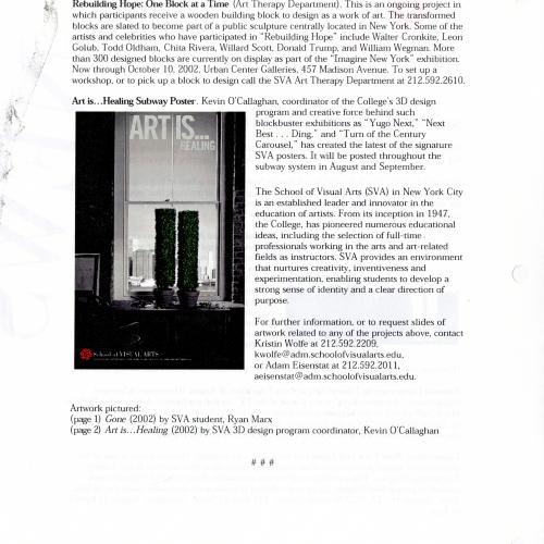 Press Releases depicts: page 2 of typed press release