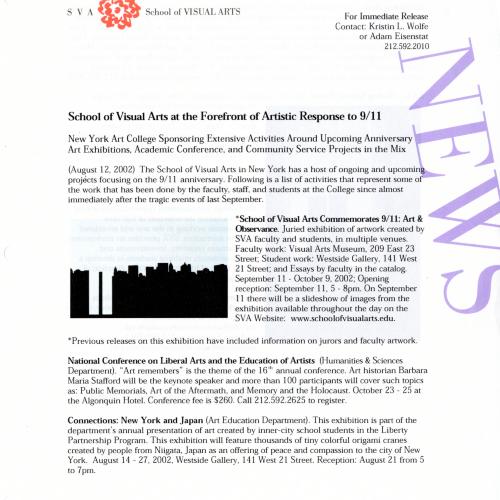 Press Releases depicts: page 1 of typed press release