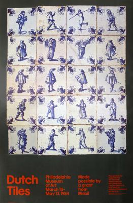 Posters depicts: A five-by-four grid of tiles each with a different figure in blue