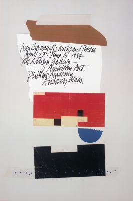 Posters depicts: Abstract collage with Title of exhibition and related information in Chermayeff's calligraphy